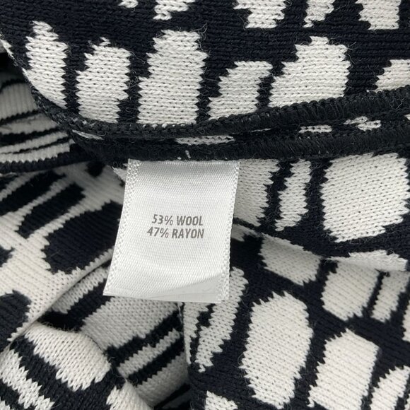 St. John Yellow Label Milano Knit Sleeveless Blk Wh Abstract Print Dress Size 2 - Picture 5 of 7